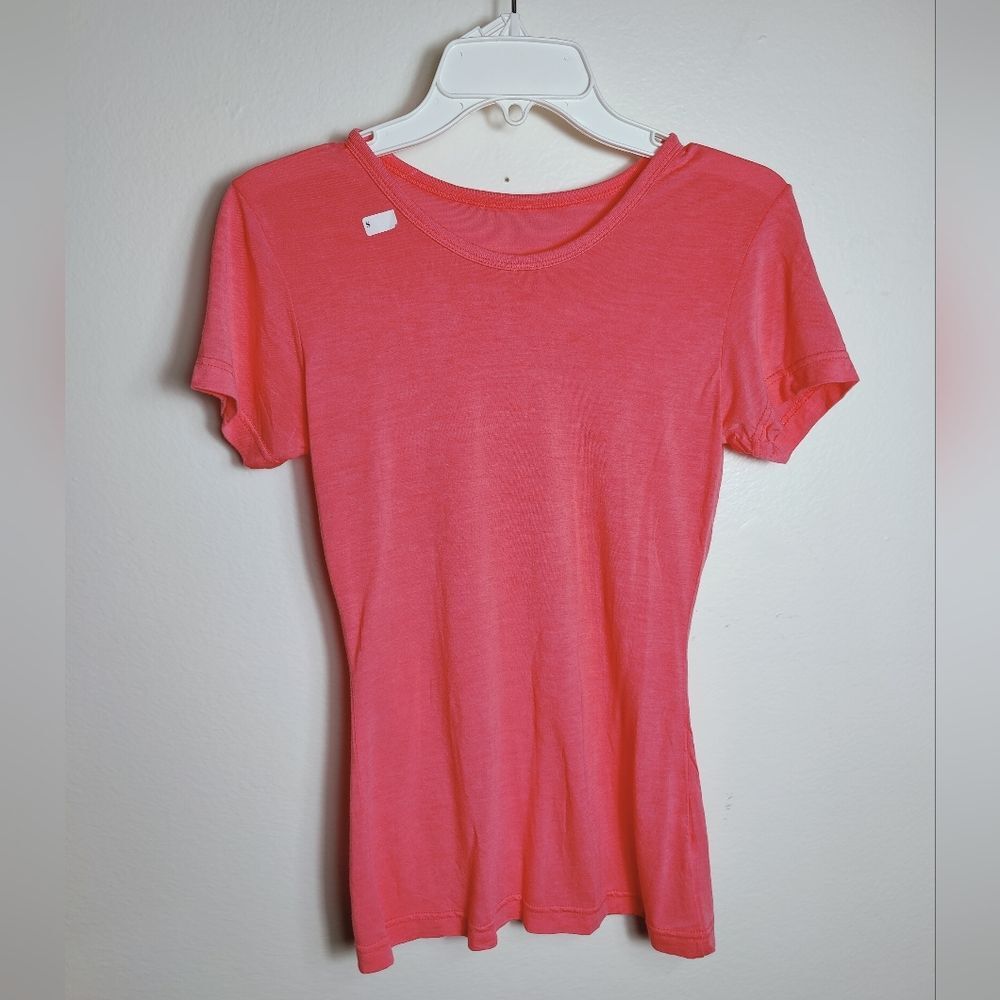 NWT Bamboosa Peach Pink 100% Bamboo Crew Neck Short Sleeve T-shirt, Sz S
